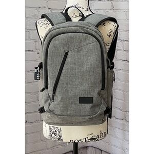 Mancro Large Gray Travel LapTop Backpack with USB Charging Port